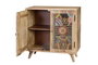 GINER Y COLOMER - Buffet 2 portes en bois de manguier naturel avec motifs ethniques peints à la main - 60 x 60 x 30 cm